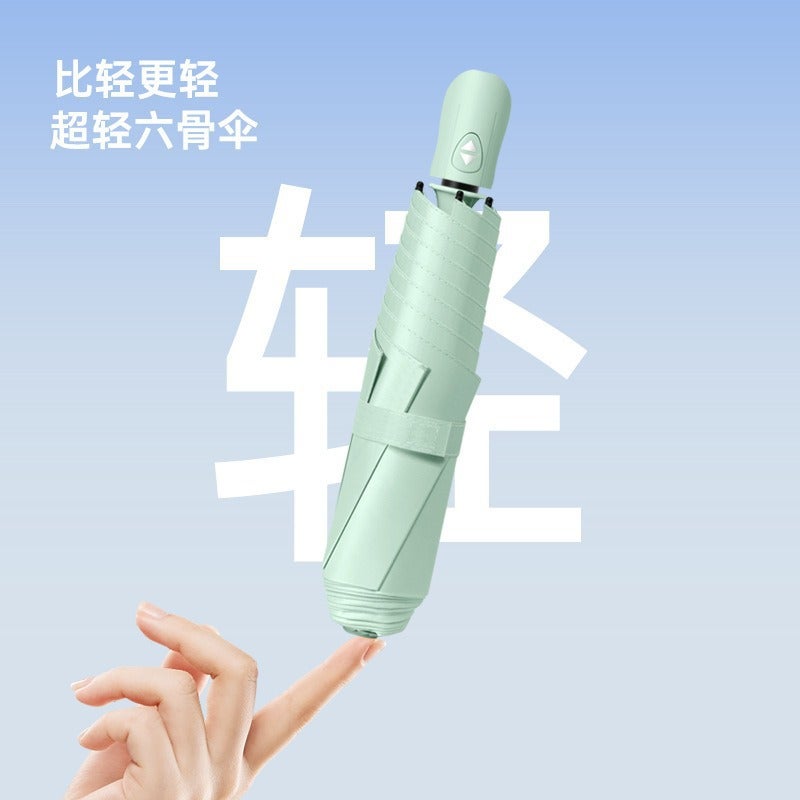 Portable Three-Fold Umbrella Sunny And Rain Dual-Use Women'S Sun Umbrella Sunscreen Ultra-Light Automatic Folding Sunshade Umbrella Custom Pattern - Image 4